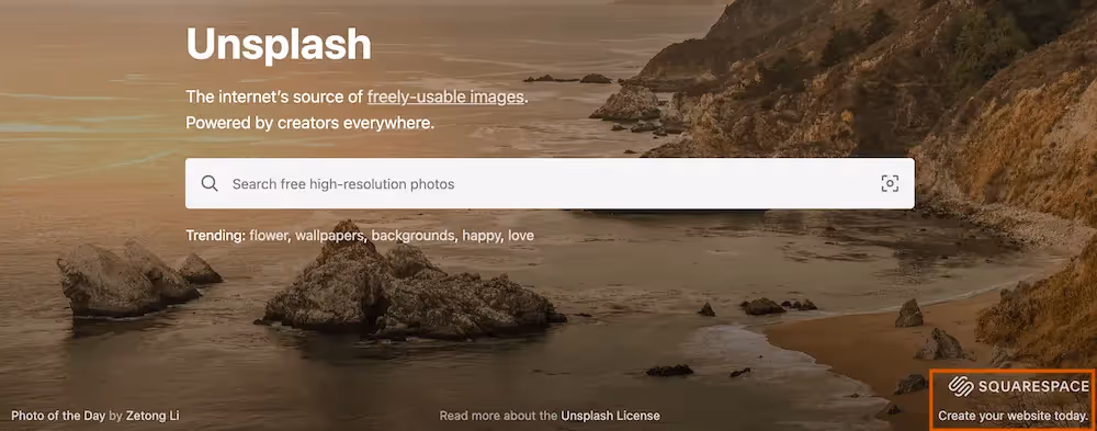 unsplash logo overlay ad