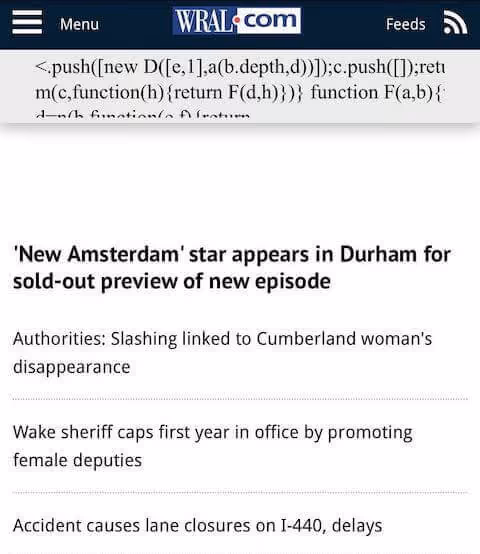 example of mobile ad with broken code