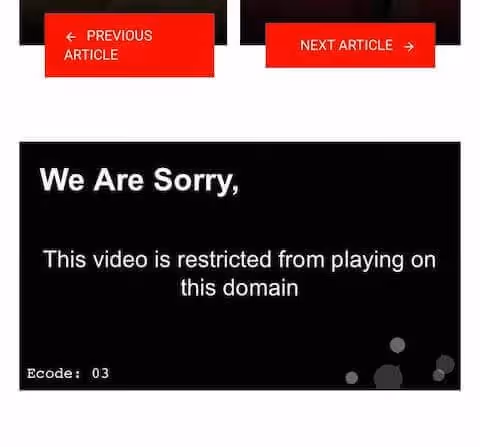 example of restricted video ad