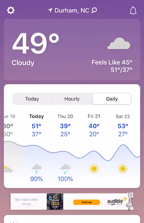 too-small ad for audible
