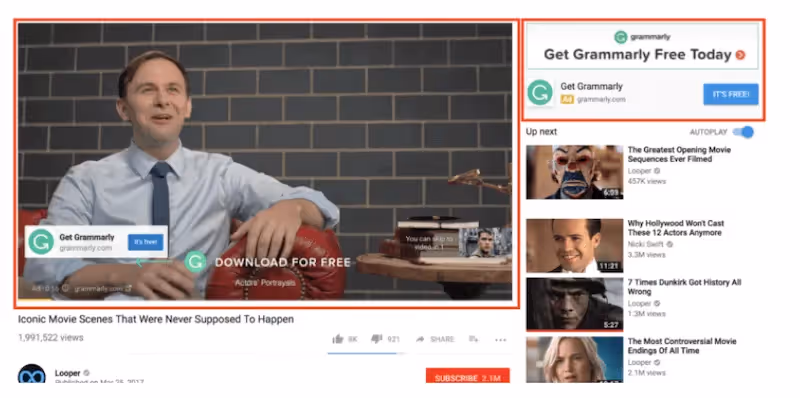 YouTube companion ad example