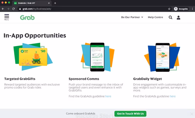 grab advertise with us