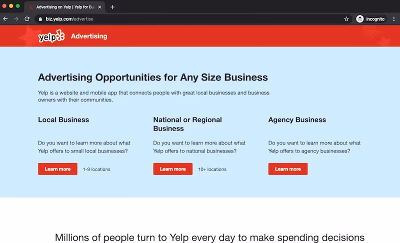 yelp advertise with us