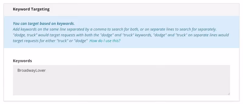 interest targeting example