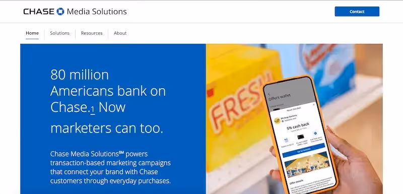 Chase media solutions advertise with us page