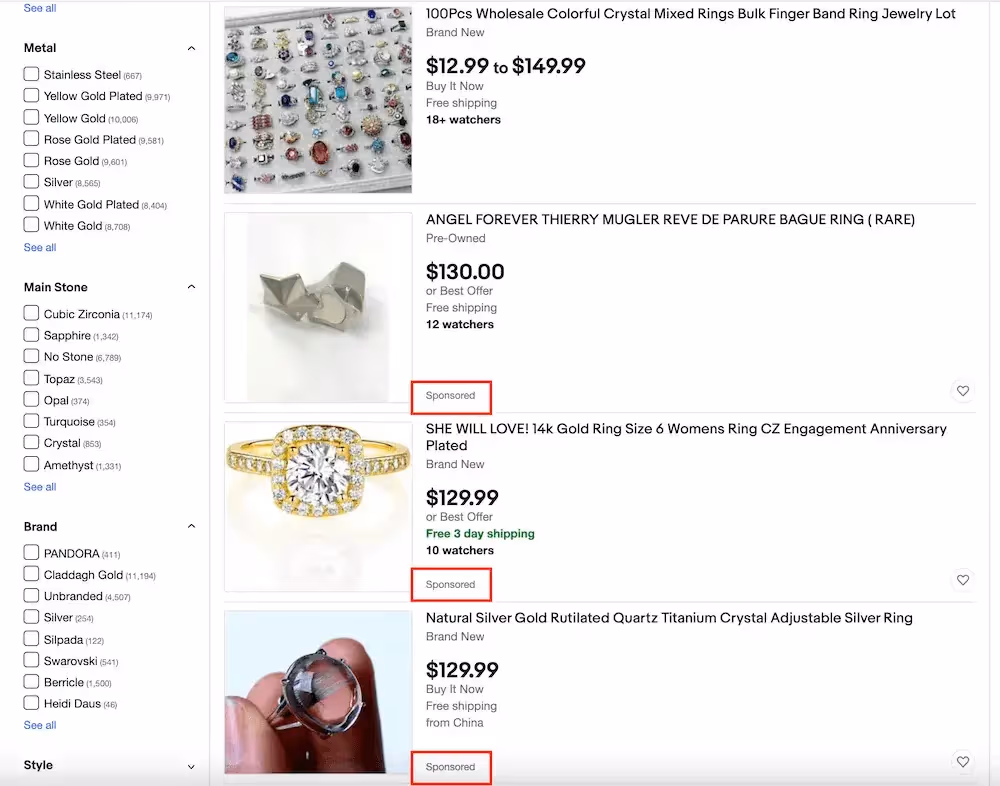 sponsored listing ads