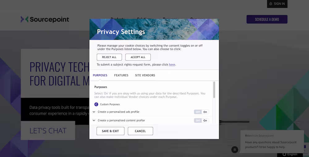 sourcepoint consent management platform