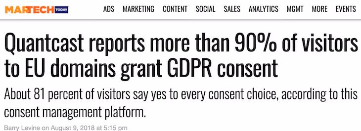 quantcast consent management platform