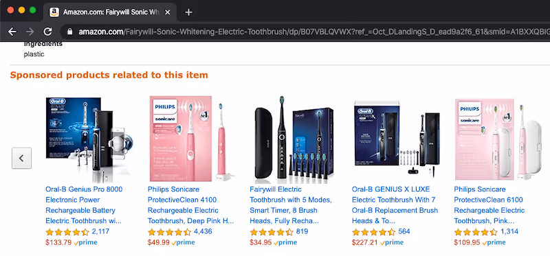 Amazon sponsored products