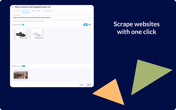 Scrape pictures with one click