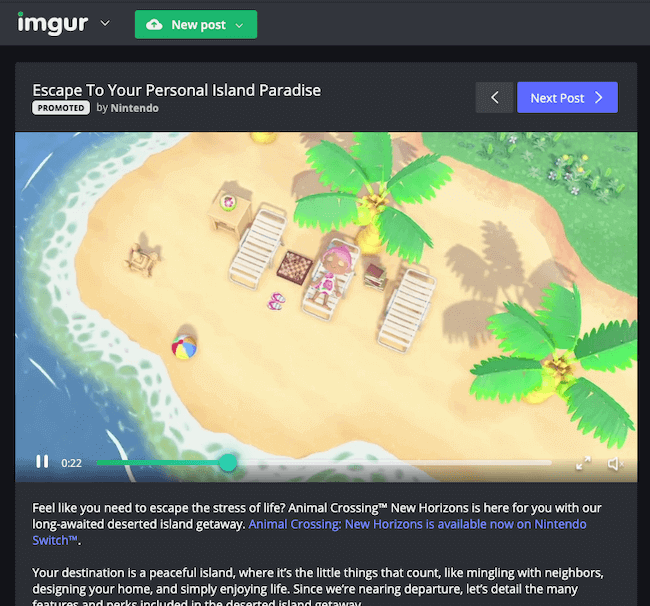 Imgur ad example