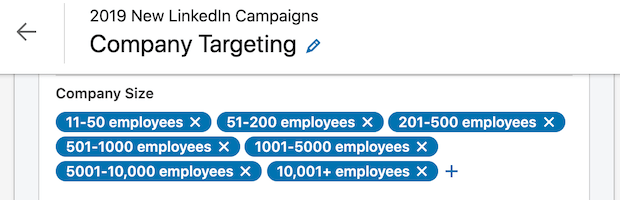 linkedin company targeting ad