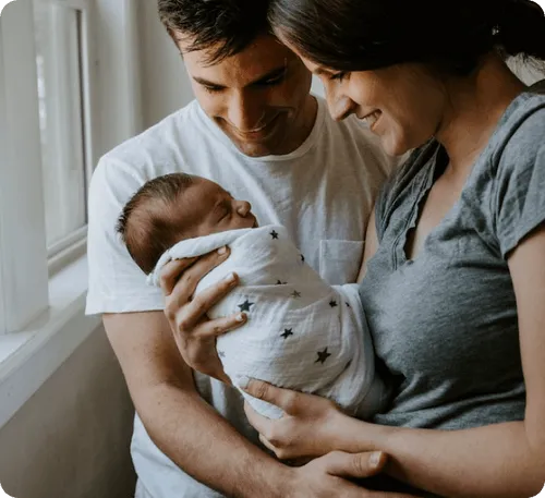 A young family welcomes a newborn