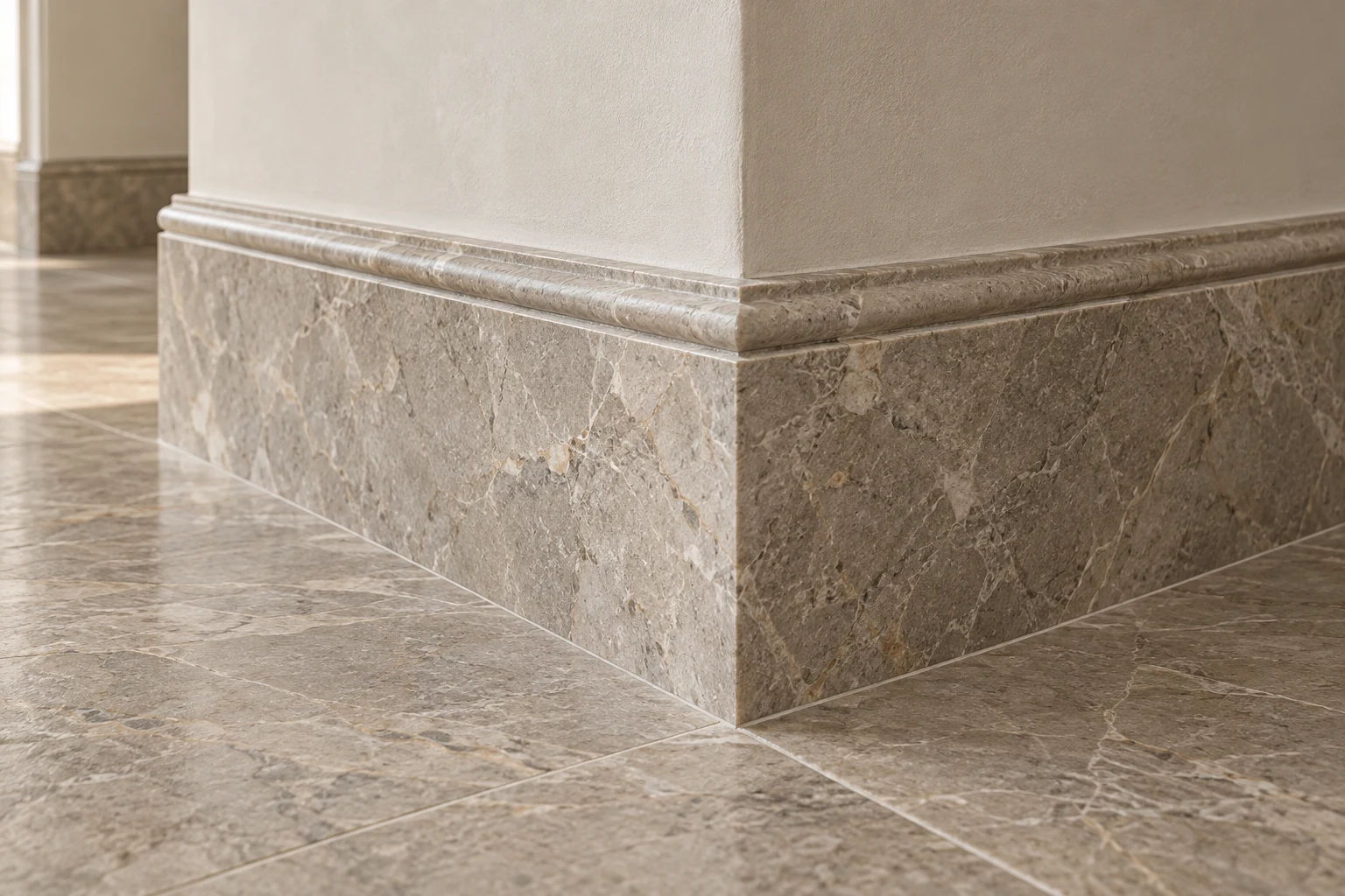 Stone plinth with a profiled cap