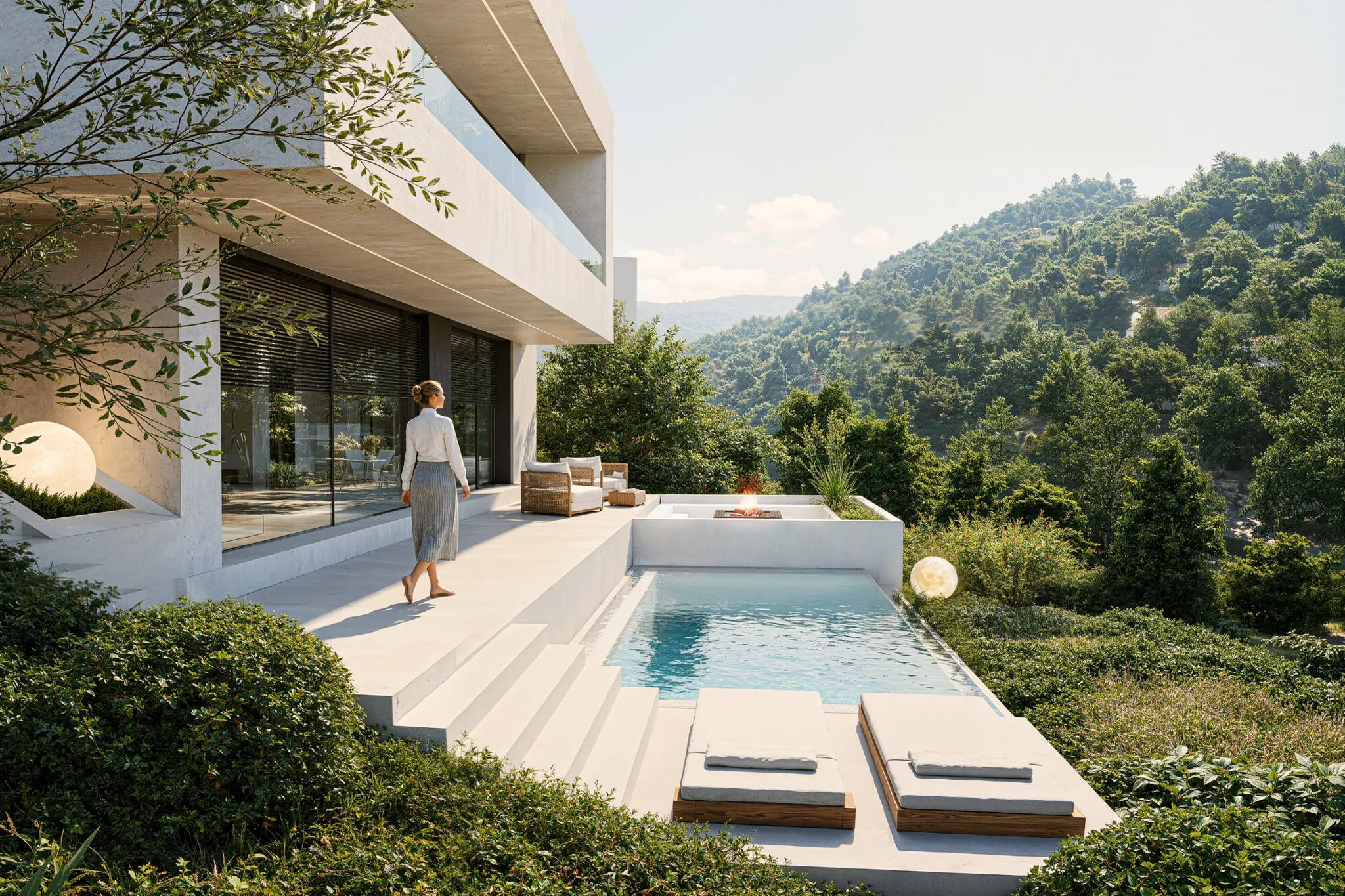Private terrace and pool at Aura Residence