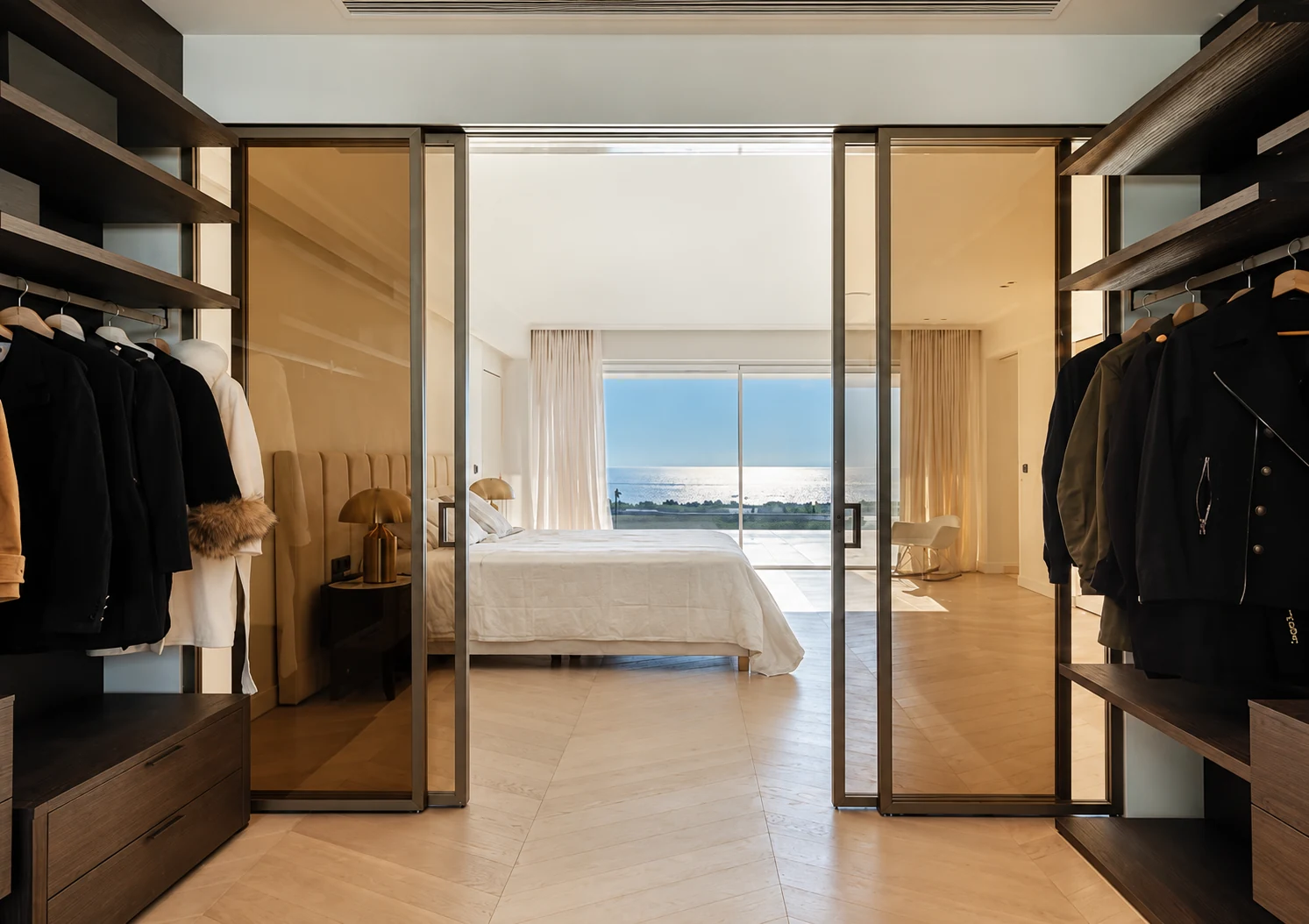 Private rooms above the coastline.
