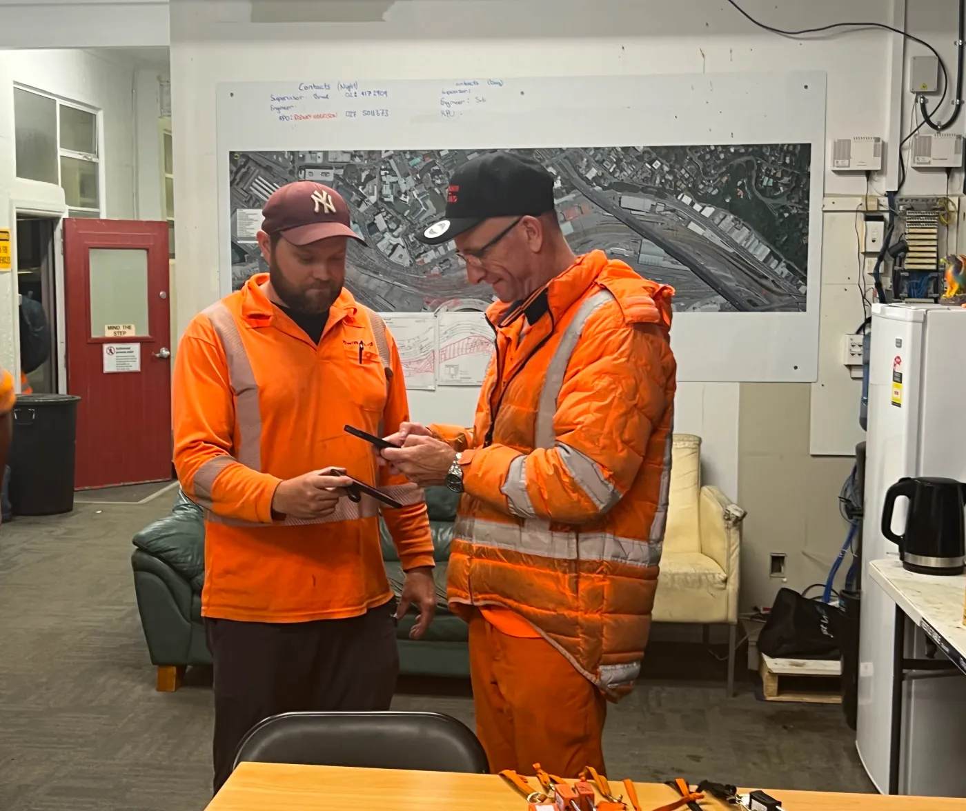 KiwiRail workers testing a digital product