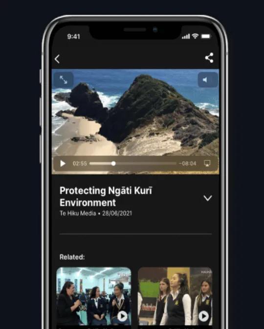 A screenshot of Te Hiku Whare Korero on a mobile