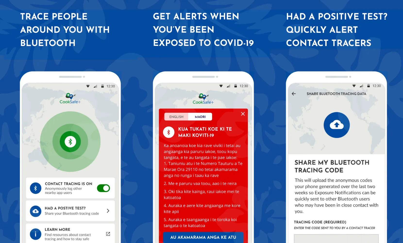 Cooksafe Plus app screens