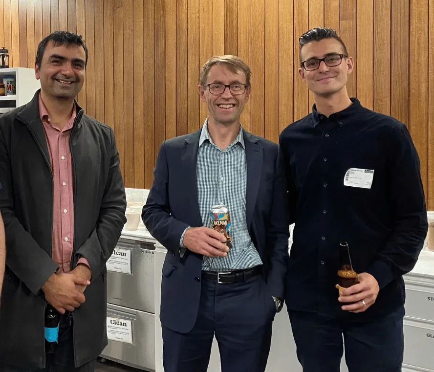 Pavan Vyas and Steve Horner with Dr Ashley Bloomfield