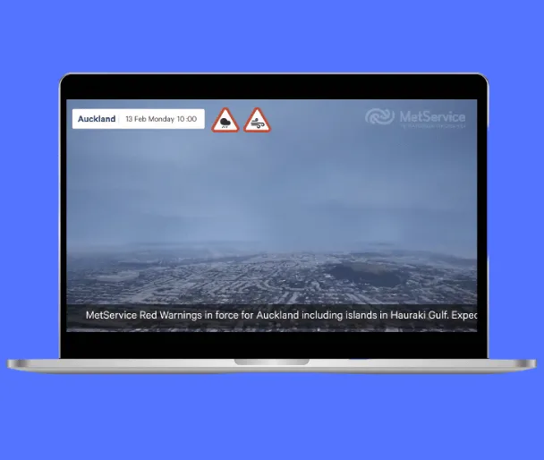 Image of the Metservice weather platform on a computer