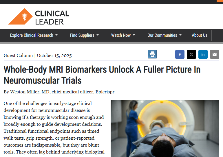 Whole-Body MRI Biomarkers Unlock A Fuller Picture In Neuromuscular Trials