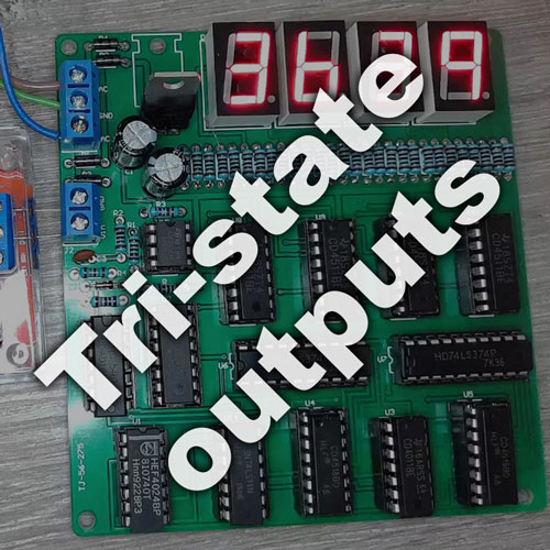 How does binary logic work? Latch registers with tri-state outputs