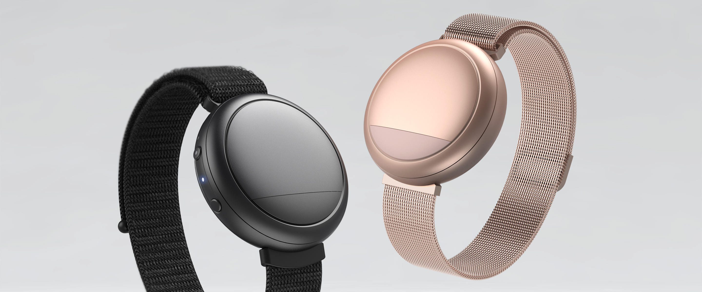 A person wearing a black Embr’s wave on their wrist holding a phone with the Wave app open on it