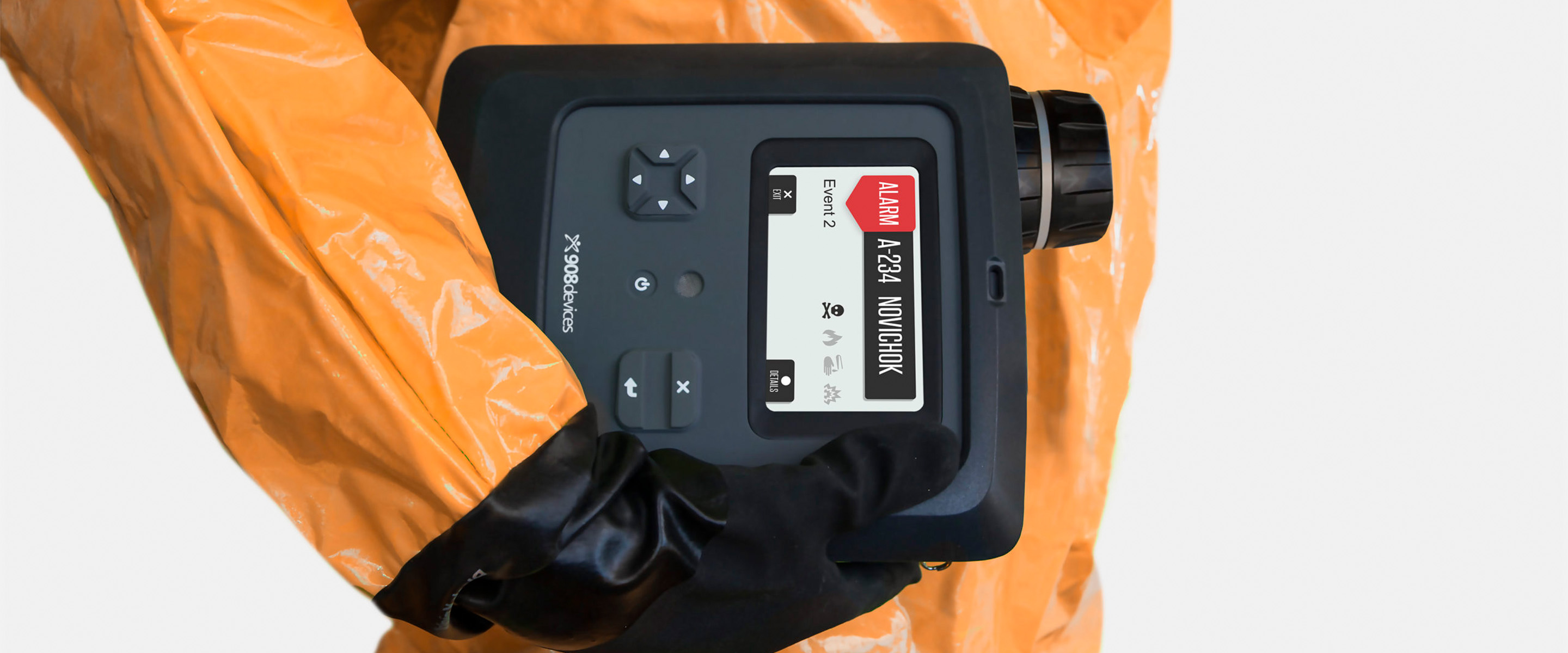 A user operating the MX908 in the field