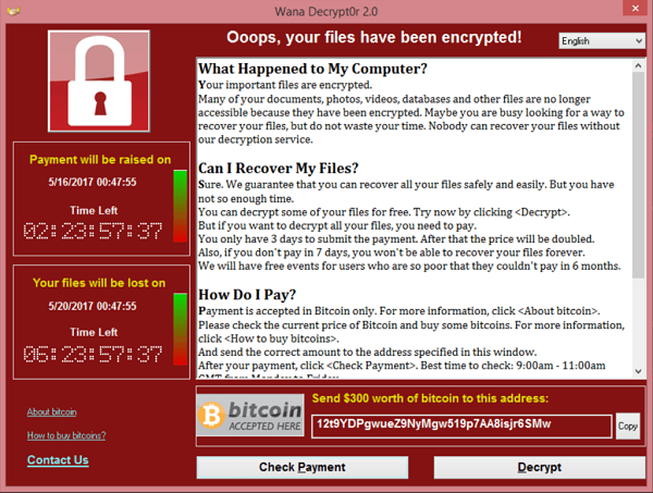 Ransomware screenshot