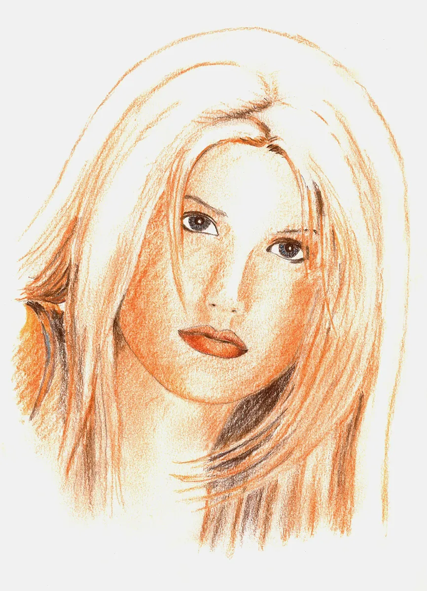 Portret Jessiki Simpson wykonany sepią