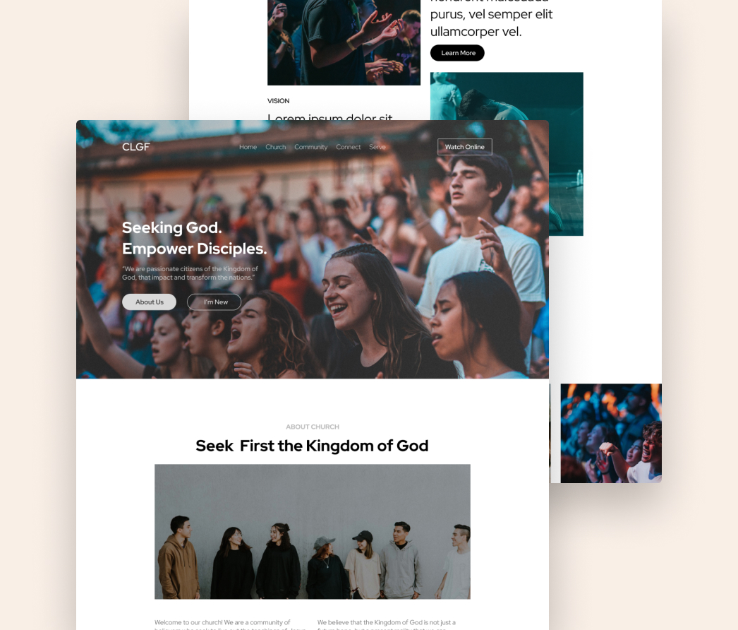 A mockup of a project