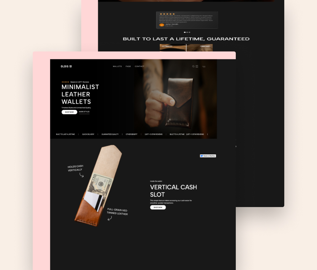 A mockup of a project