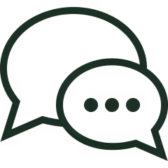 Two overlapping speech bubbles icon representing conversation or comments.