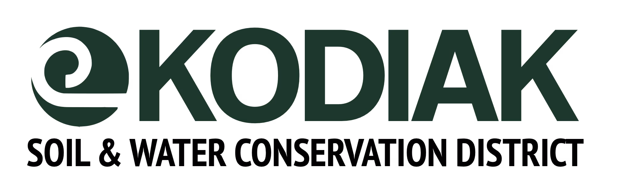 Kodiak Soil and Water Conservation District logo with a stylized wave symbol.