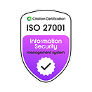 ISO 27001 Certification Badge.