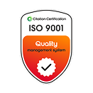 ISO 9001 Certification Badge.
