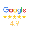 Google review 4.9 star badge