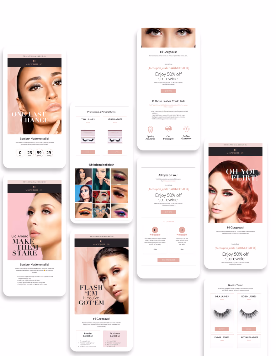 Madmoiselle Lash Email Design