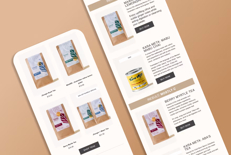 Kakadu Plum welcome email flow