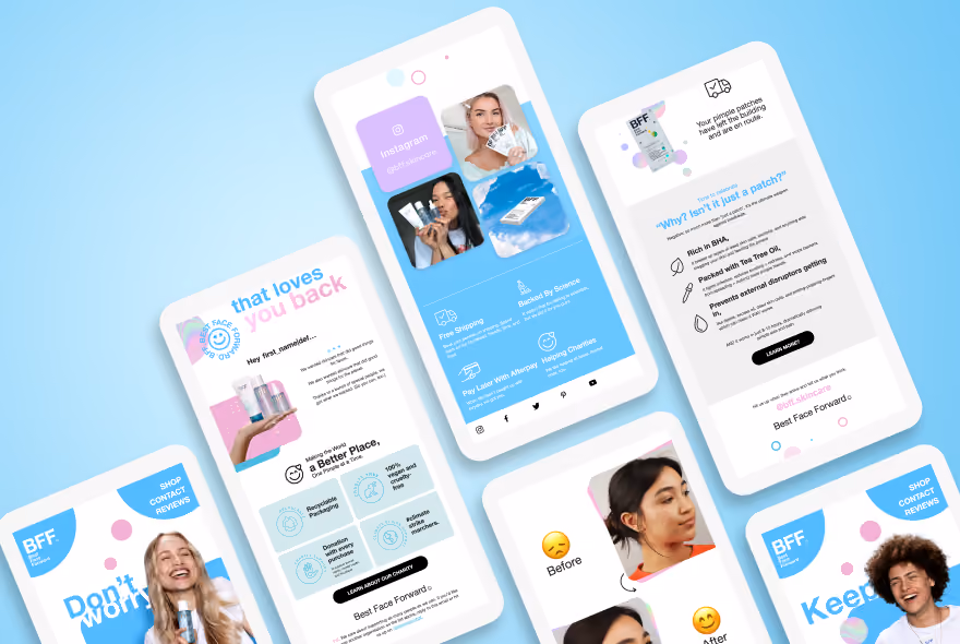 BFF email flow design using Klaviyo
