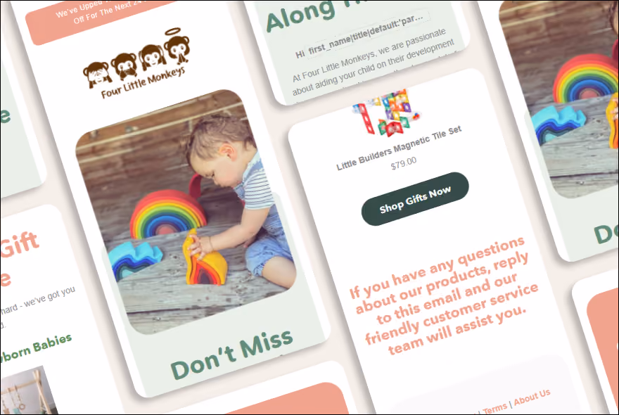 Four Little Monkey's welcome flow design
