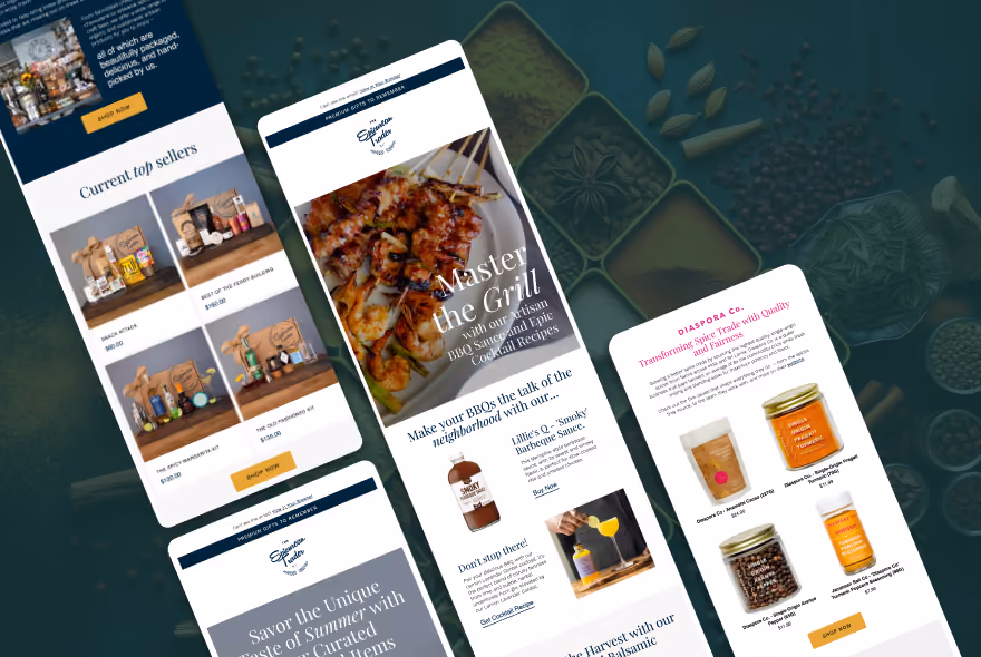 Epicurean Trader email flow design using Klaviyo