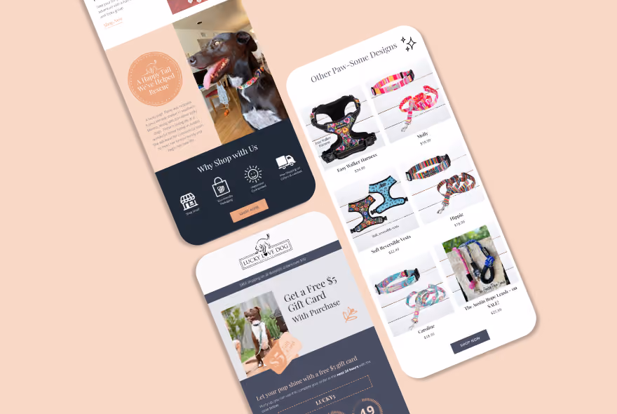 Lucy love dog email design