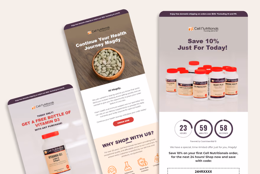 Cell Nutritionals Email Design