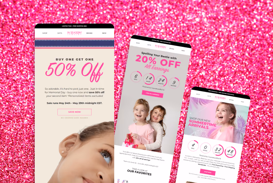 In Season Jewelry email design