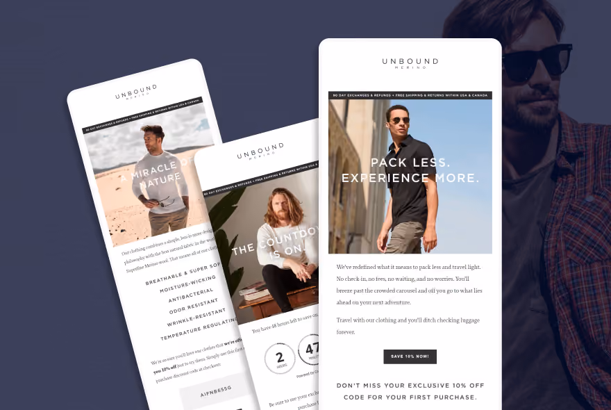 Unbound Merino email design
