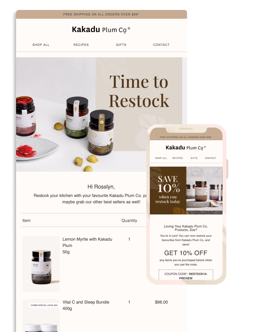 Kakadu Plum Co Email Template