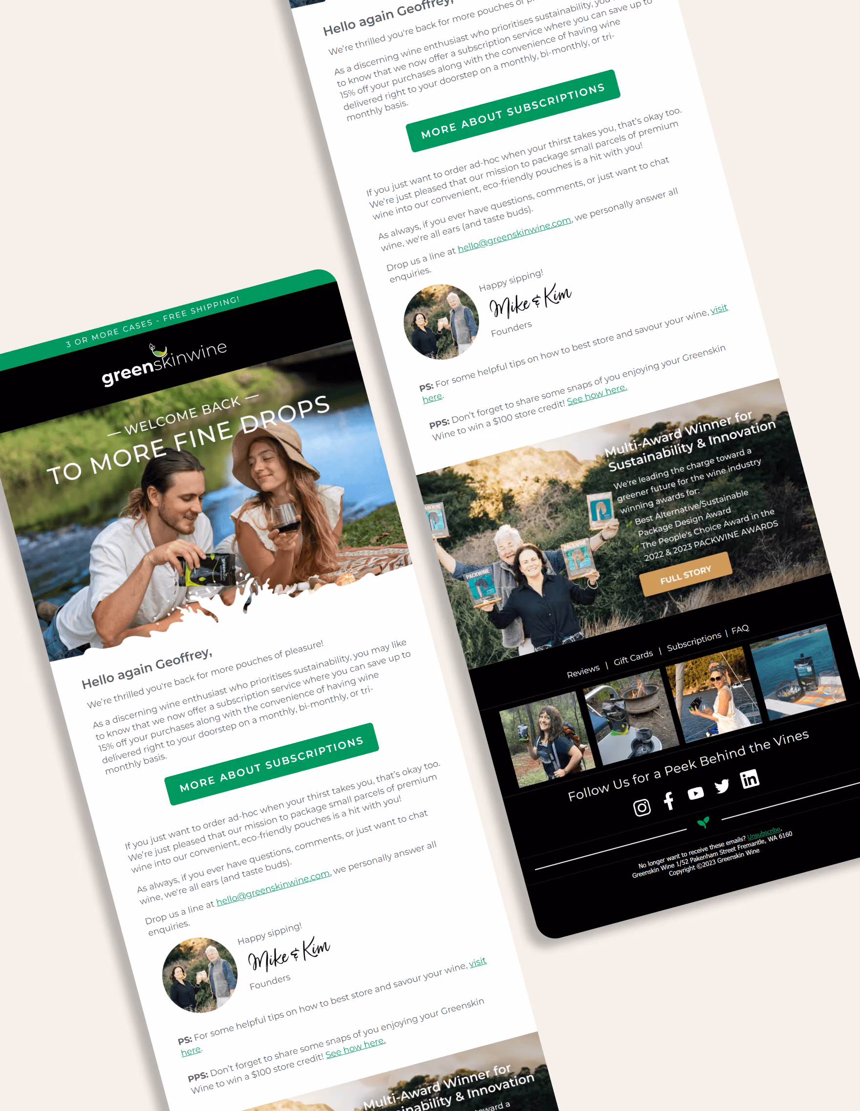 Greenskin Wines Multiple Email Flow Template Desgin