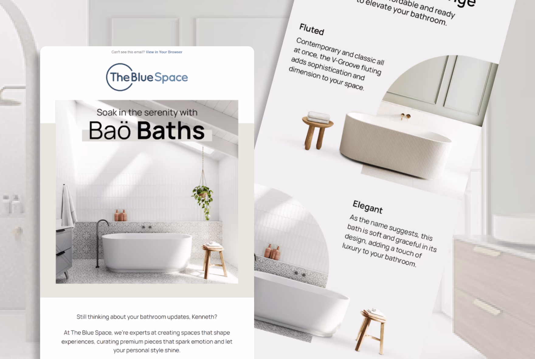 The Blue Space Bao Bath Email Campaign